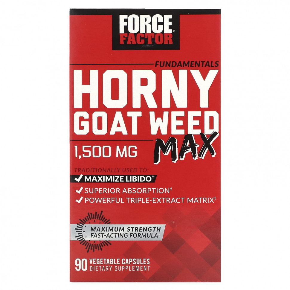   (Iherb) Force Factor, Fundamentals, Horny Goat Weed Max, 500 , 90      -     , -, 