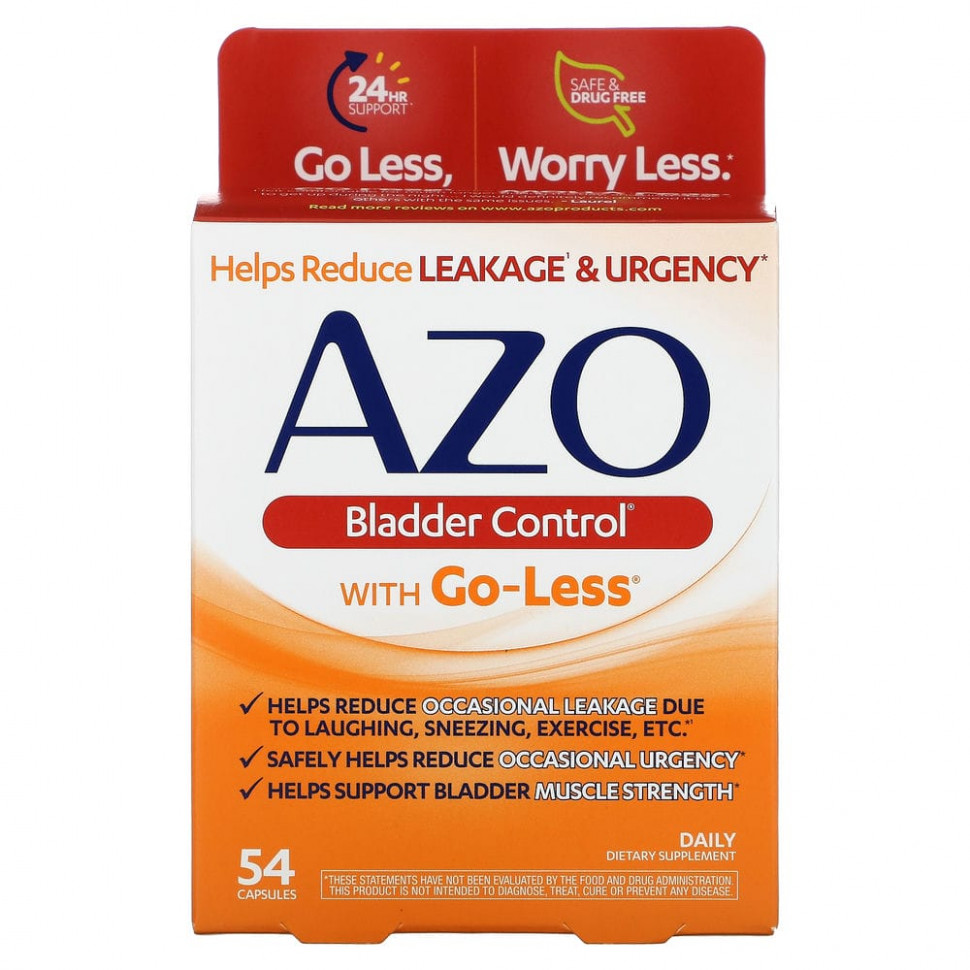   (Iherb) Azo, Bladder Control, with Go-Less, 54 Capsules    -     , -, 