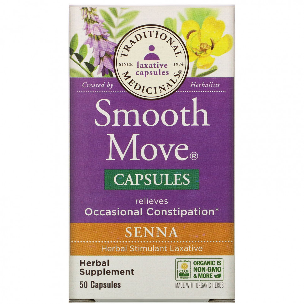   (Iherb) Traditional Medicinals, Smooth Move Capsules, , 50     -     , -, 