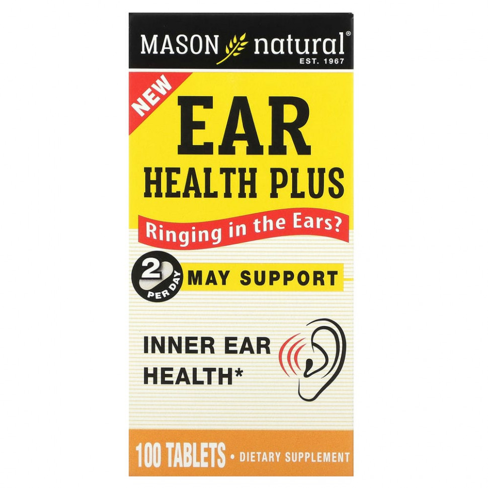   (Iherb) Mason Natural, Ear Health Plus, 100 Tablets    -     , -, 