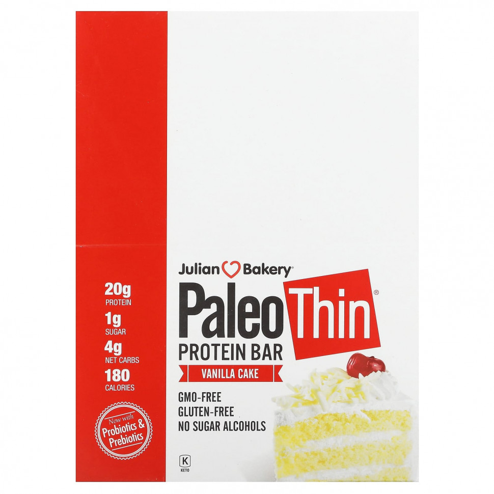   (Iherb) Julian Bakery, Paleo Thin Protein Bar,  , 12 , 62  (2,19 )    -     , -, 