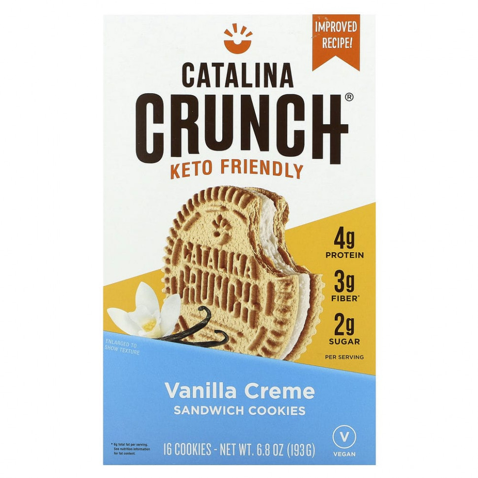   (Iherb) Catalina Crunch, Keto Sandwich Cookies,  , 16 , 193  (6,8 )    -     , -, 