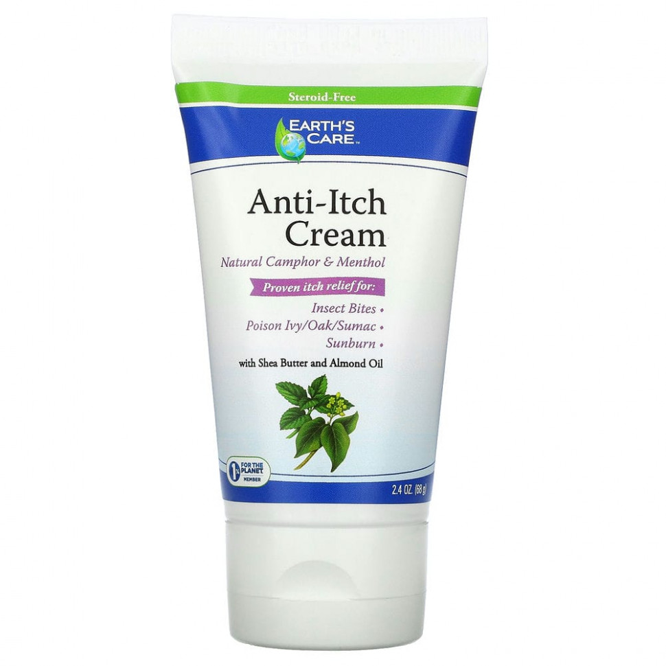   (Iherb) Earth's Care, Anti-Itch Cream, Shea Butter and Almond Oil, 2.4 oz, (68 g)    -     , -, 