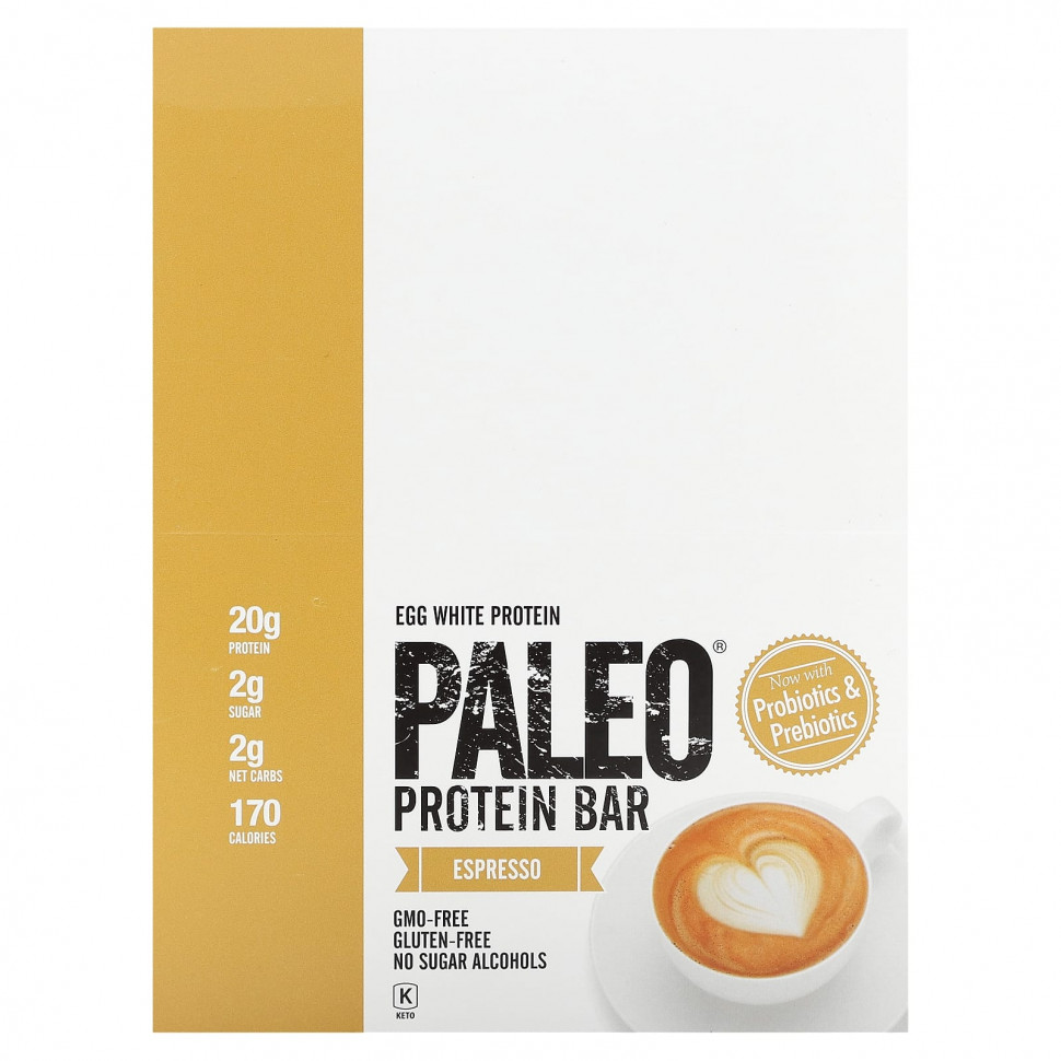   (Iherb) Julian Bakery, Paleo Protein Bar, Espresso, 12 ,  63,1  (2,22 )    -     , -, 