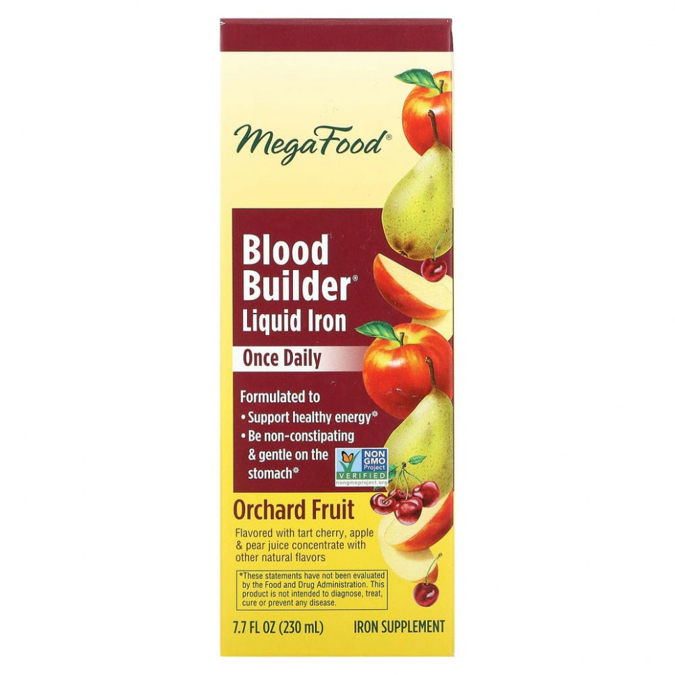   (Iherb) MegaFood, Blood Builder Liquid Iron, Once Daily, Orchard Fruit, 230  (7,7 . )    -     , -, 