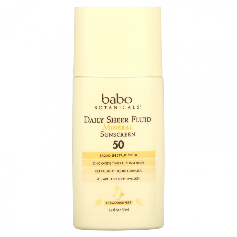  (Iherb) Babo Botanicals, Daily Sheer Fluid Mineral Sunscreen 50,  , 50  (1,7 . )    -     , -, 