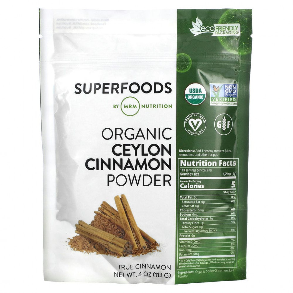   (Iherb) MRM Nutrition, Organic Ceylon Cinnamon Powder, 4 oz (113 g)    -     , -, 