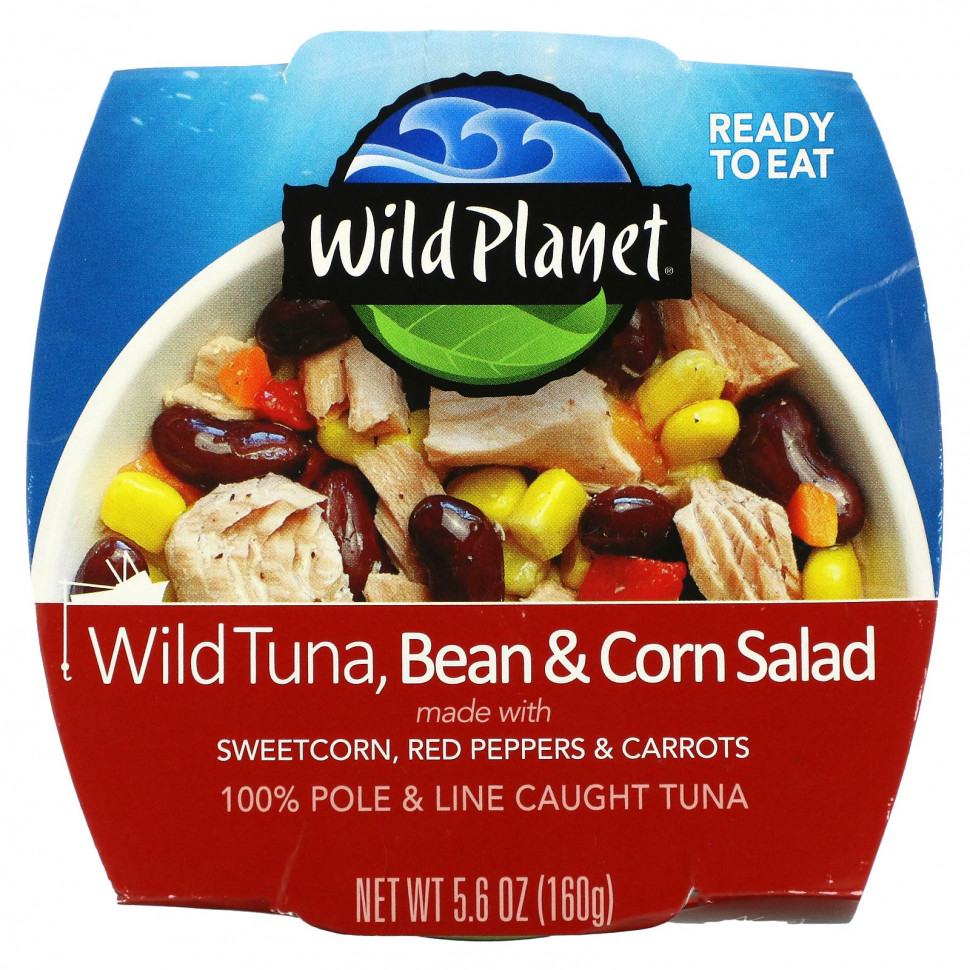   (Iherb) Wild Planet, Wild Tuna Bean & Corn Salad, 5.6 oz (160 g)    -     , -, 