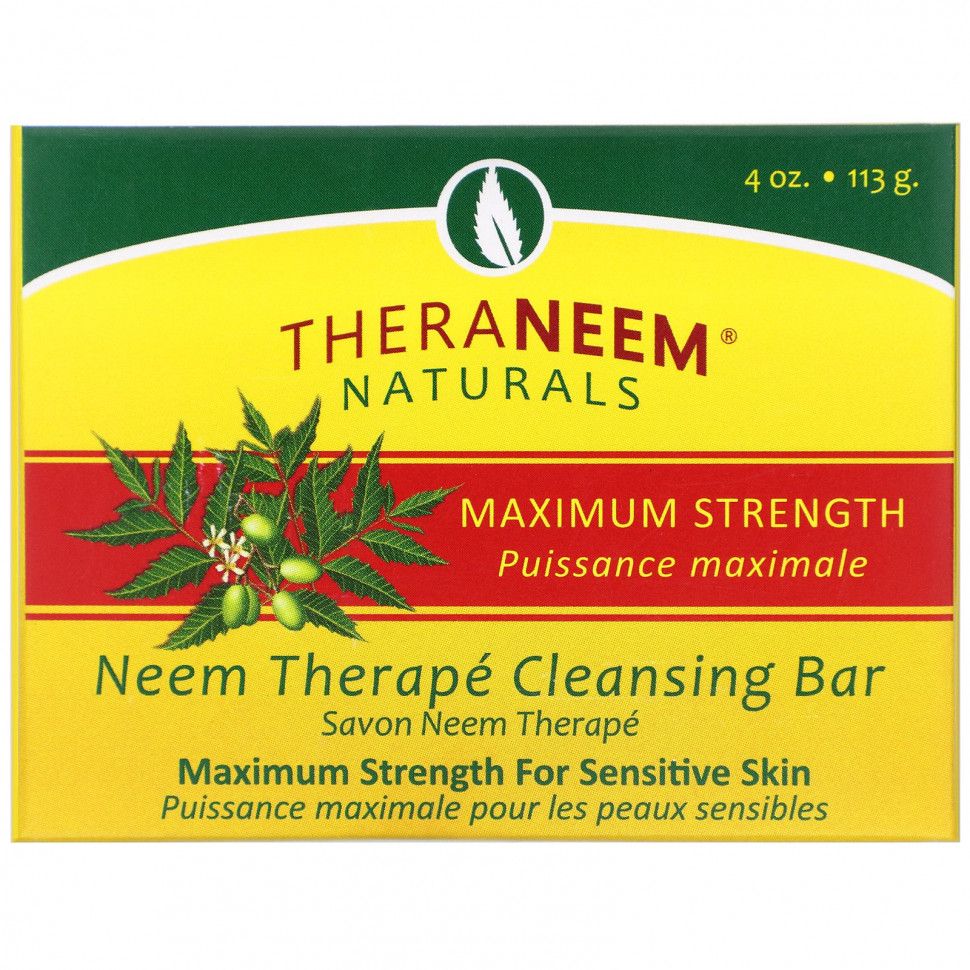   (Iherb) Organix South, TheraNeem Organix, Neem Therapy Cleansing Bar, Maximum Strength, 4 oz (113 g)    -     , -, 
