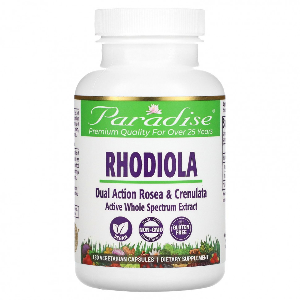   (Iherb) Paradise Herbs, Rhodiola , 180 Vegetarian Capsules    -     , -, 