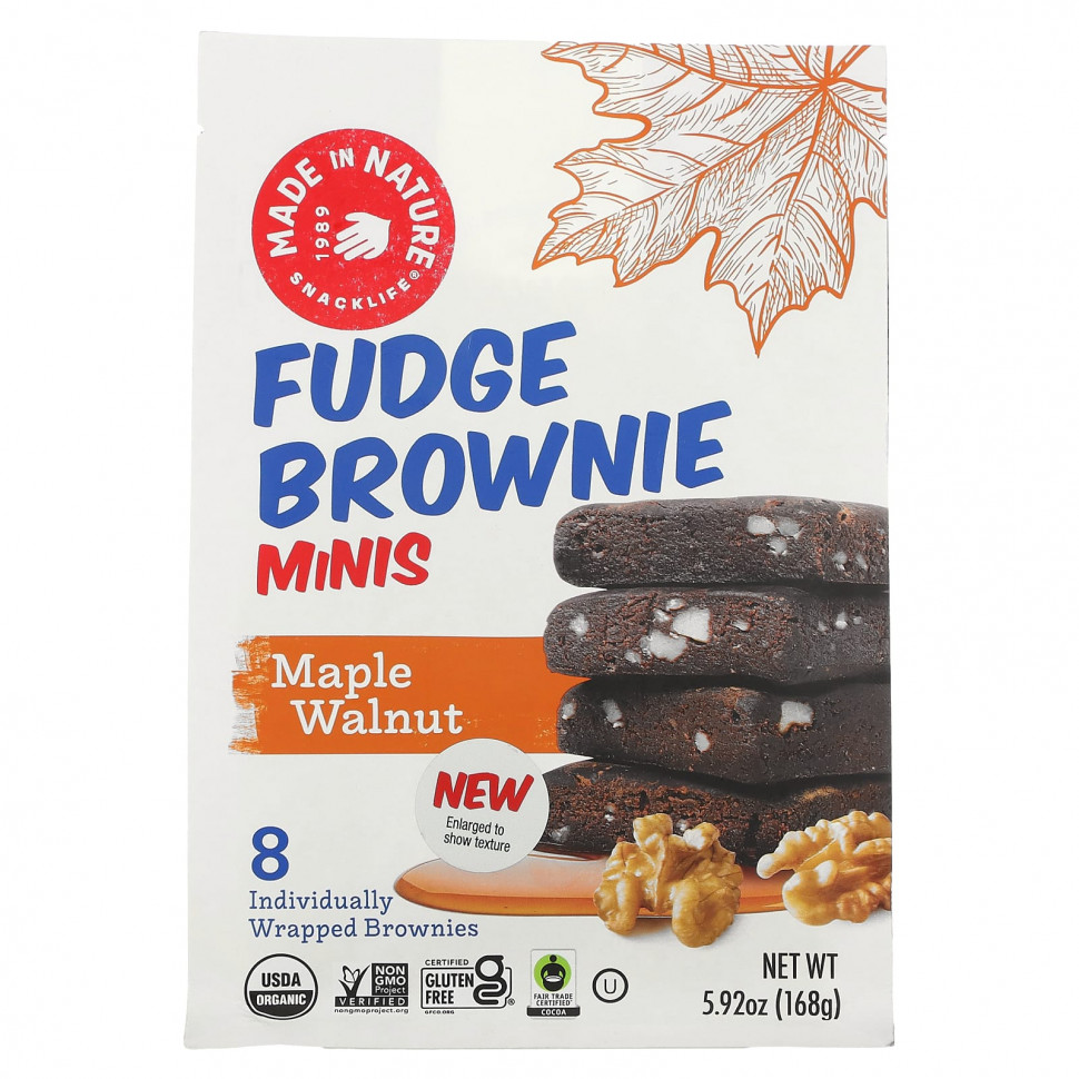   (Iherb) Made in Nature, Fundge Brownie Minis,  , 8 , 168  (5,92 )    -     , -, 