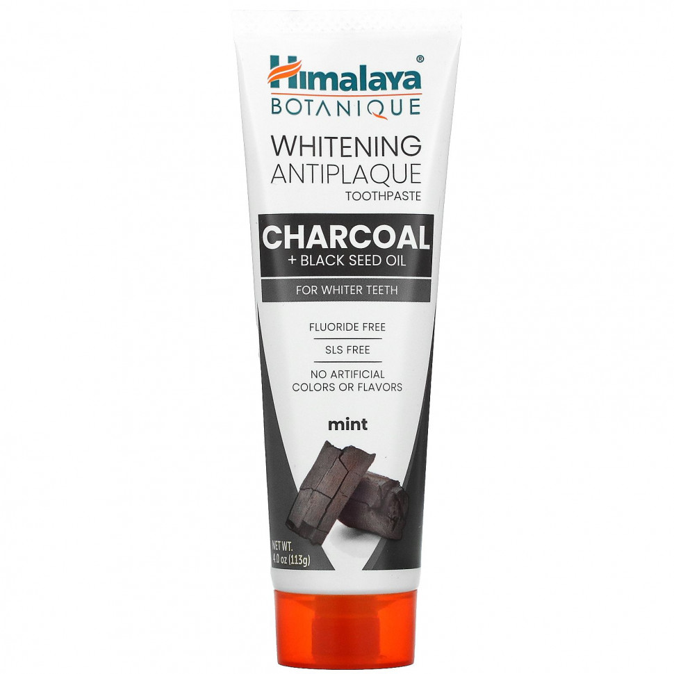   (Iherb) Himalaya, Whitening Antiplaque Toothpaste, Charcoal + Black Seed Oil, Mint , 4.0 oz ( 113 g)    -     , -, 