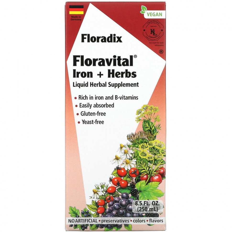   (Iherb) Gaia Herbs, Floradix, Floravital Iron + Herbs, 8,5   (250 )    -     , -, 