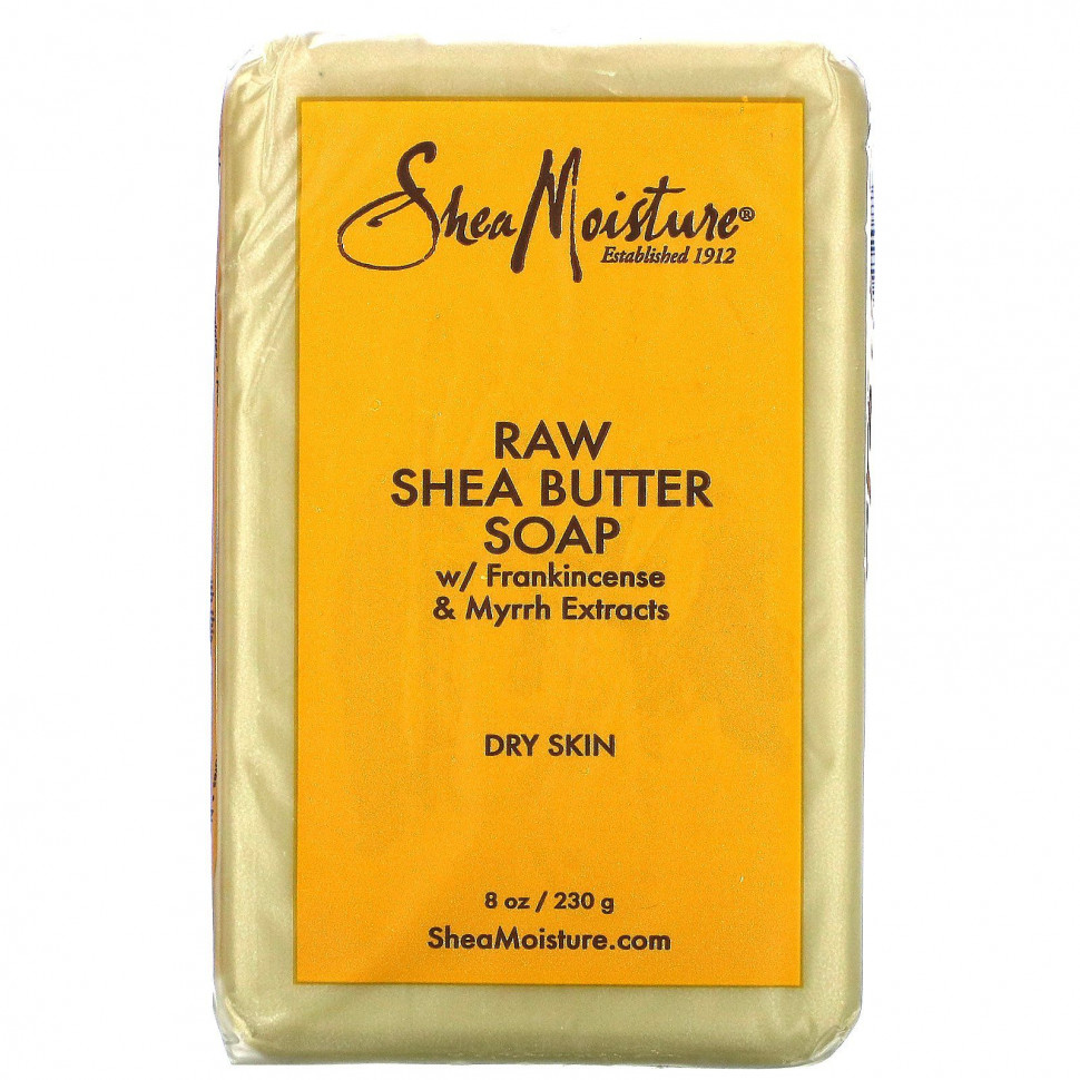   (Iherb) SheaMoisture, Raw Shea Butter Soap with Frankincense & Myrrh Extracts, 8 oz (230 g)    -     , -, 