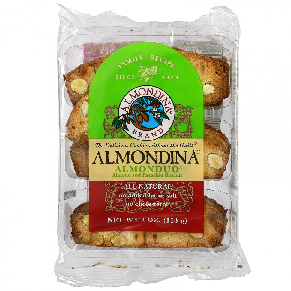   (Iherb) Almondina, AlmonDuo, Almond and Pistachio Biscuits, 4 oz.    -     , -, 