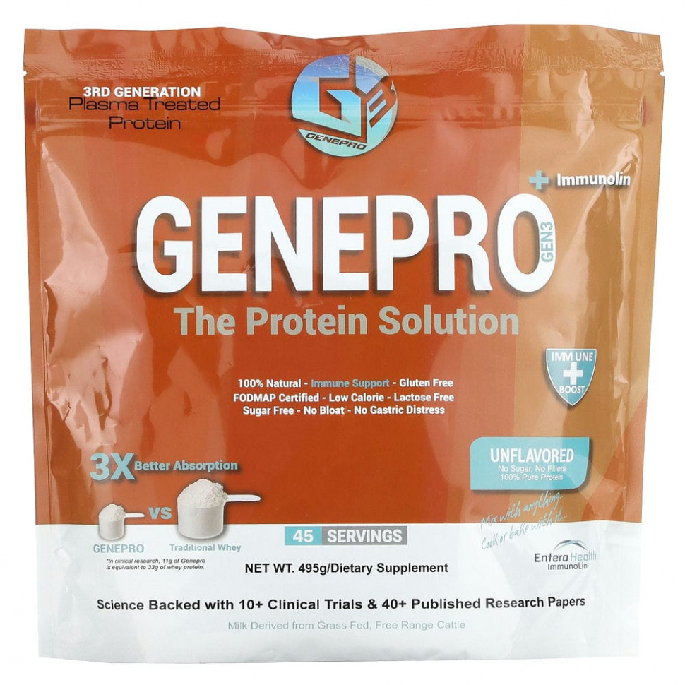   (Iherb) GENEPRO, The Protein Solution + Immunolin,  , 495     -     , -, 