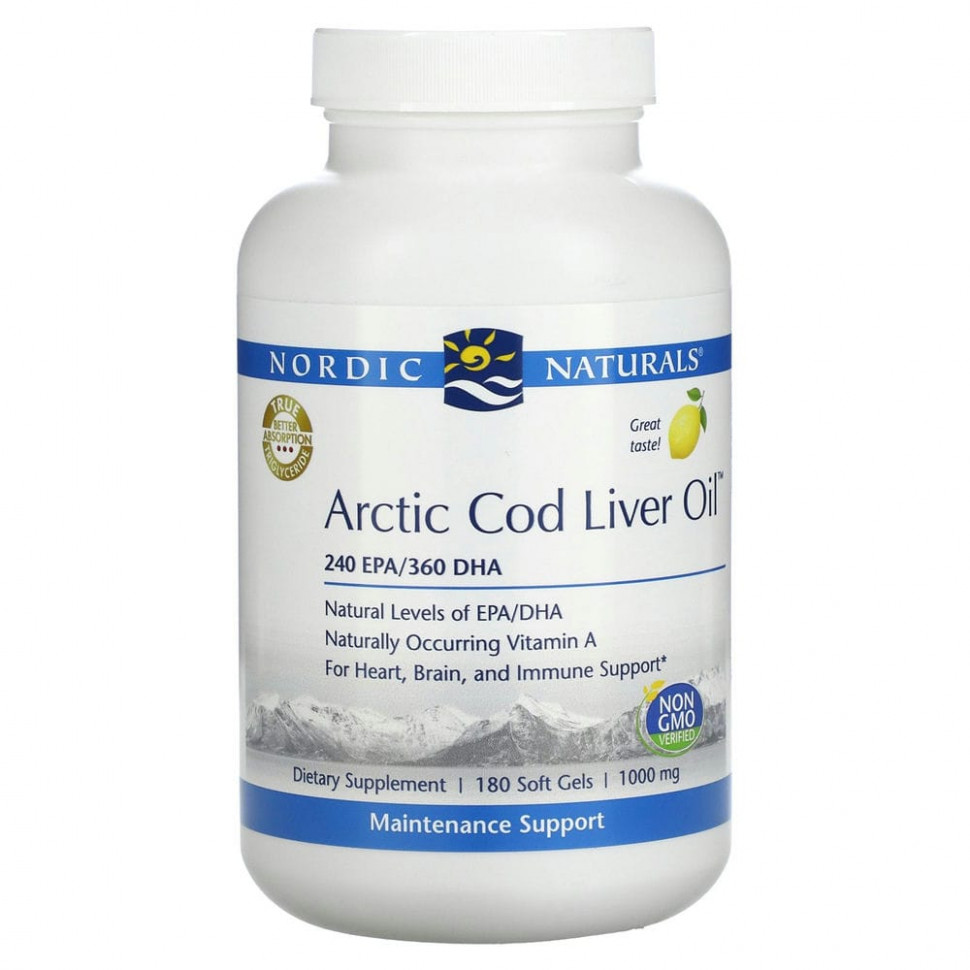   (Iherb) Nordic Naturals, Arctic Cod Liver Oil,    ,   , 1000 , 180      -     , -, 