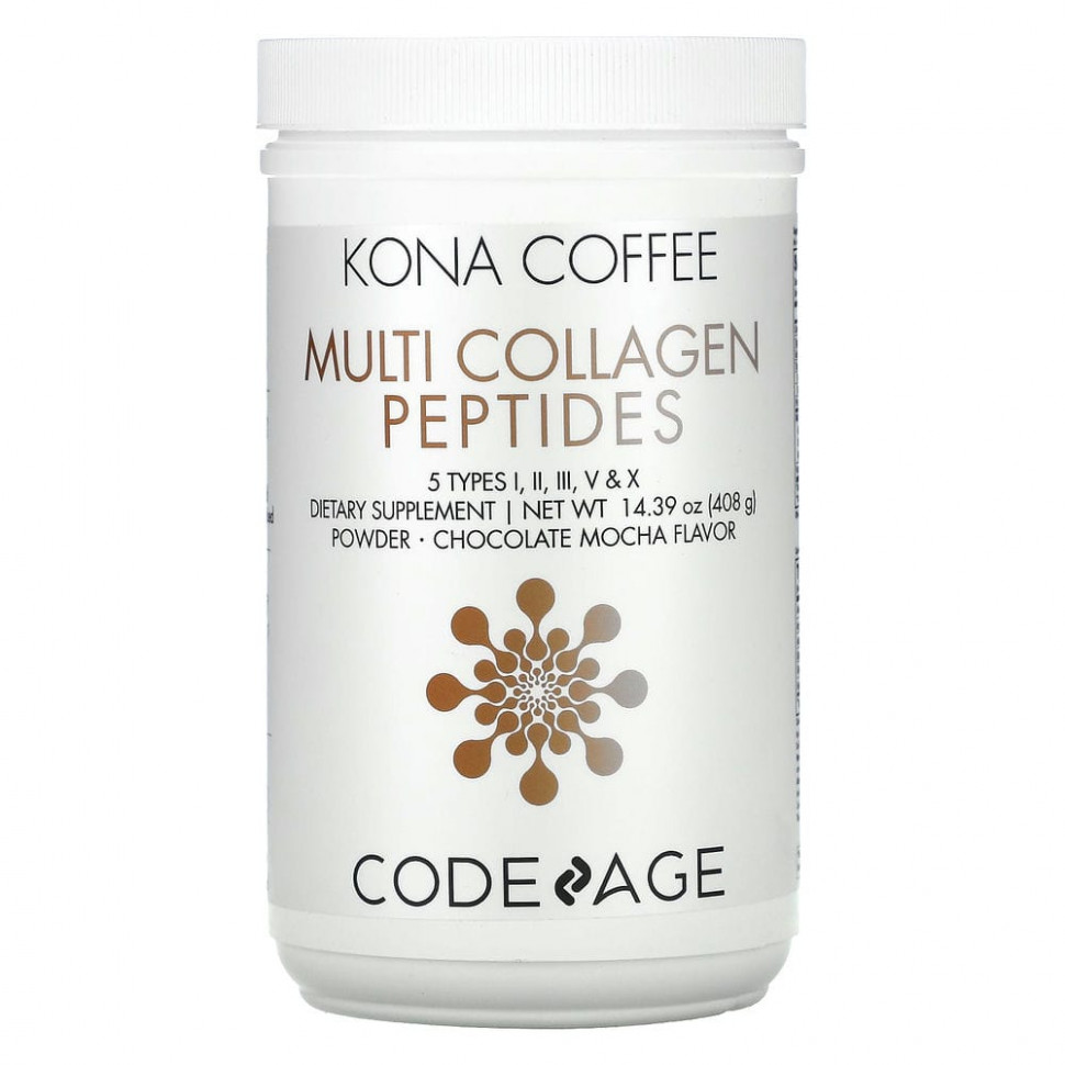   (Iherb) Codeage, Kona Coffee, Multi Collagen Peptides, Chocolate Mocha Flavor, 14.39 oz (408 g)    -     , -, 