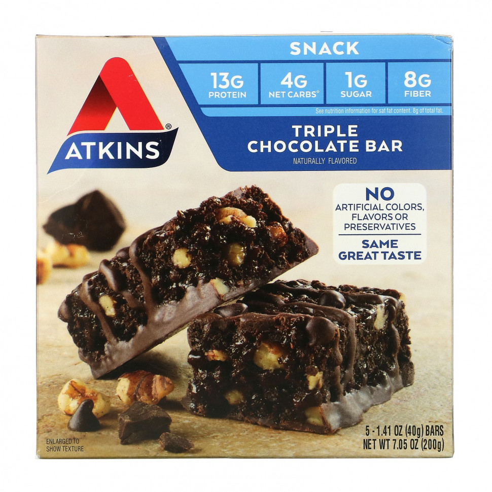   (Iherb) Atkins, Snack, Triple Chocolate,  , 5   40  (1,41 )    -     , -, 