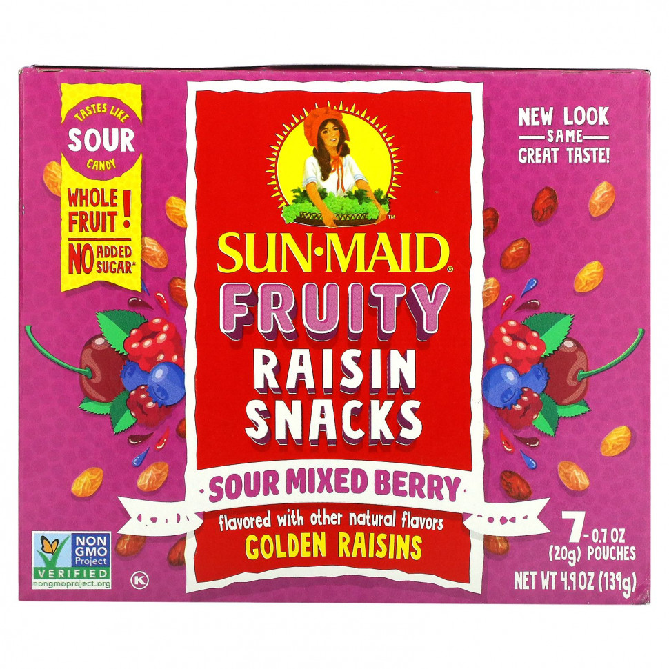   (Iherb) Sun-Maid, Fruity Raisin Snacks, - , 7   20  (0,7 )    -     , -, 