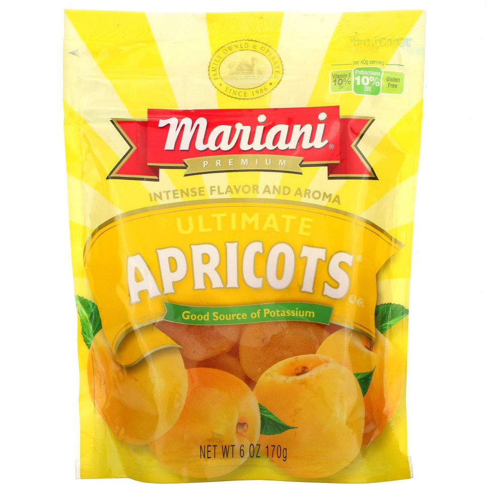   (Iherb) Mariani Dried Fruit, Premium, Ultimate Apricots, 6 oz ( 170 g)    -     , -, 