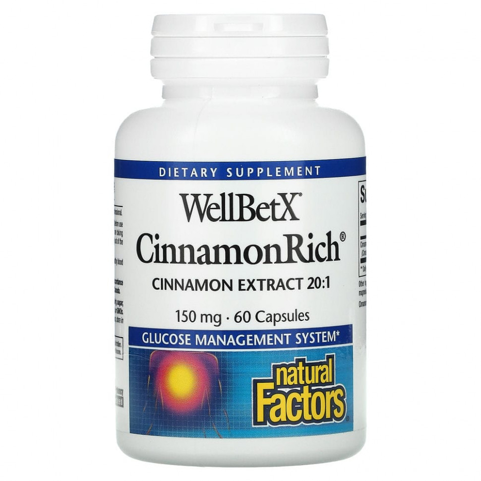   (Iherb) Natural Factors, WellBetX, CinnamonRich, 150 , 60     -     , -, 