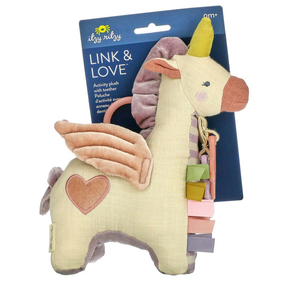   (Iherb) itzy ritzy, Link & Love, Activity Plush with Teether, 0+ Months, Pegs`` 1 Teether    -     , -, 