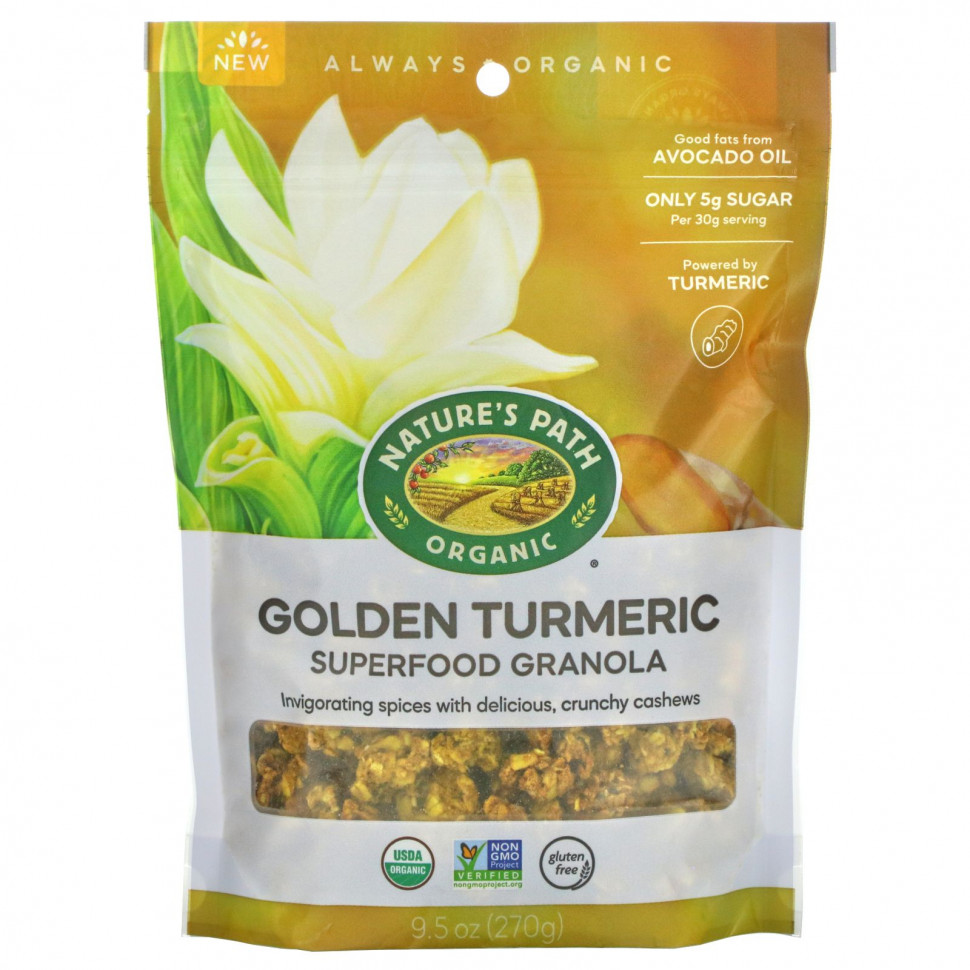   (Iherb) Nature's Path, Golden Turmeric Superfood Granola, 270  (9,5 )    -     , -, 