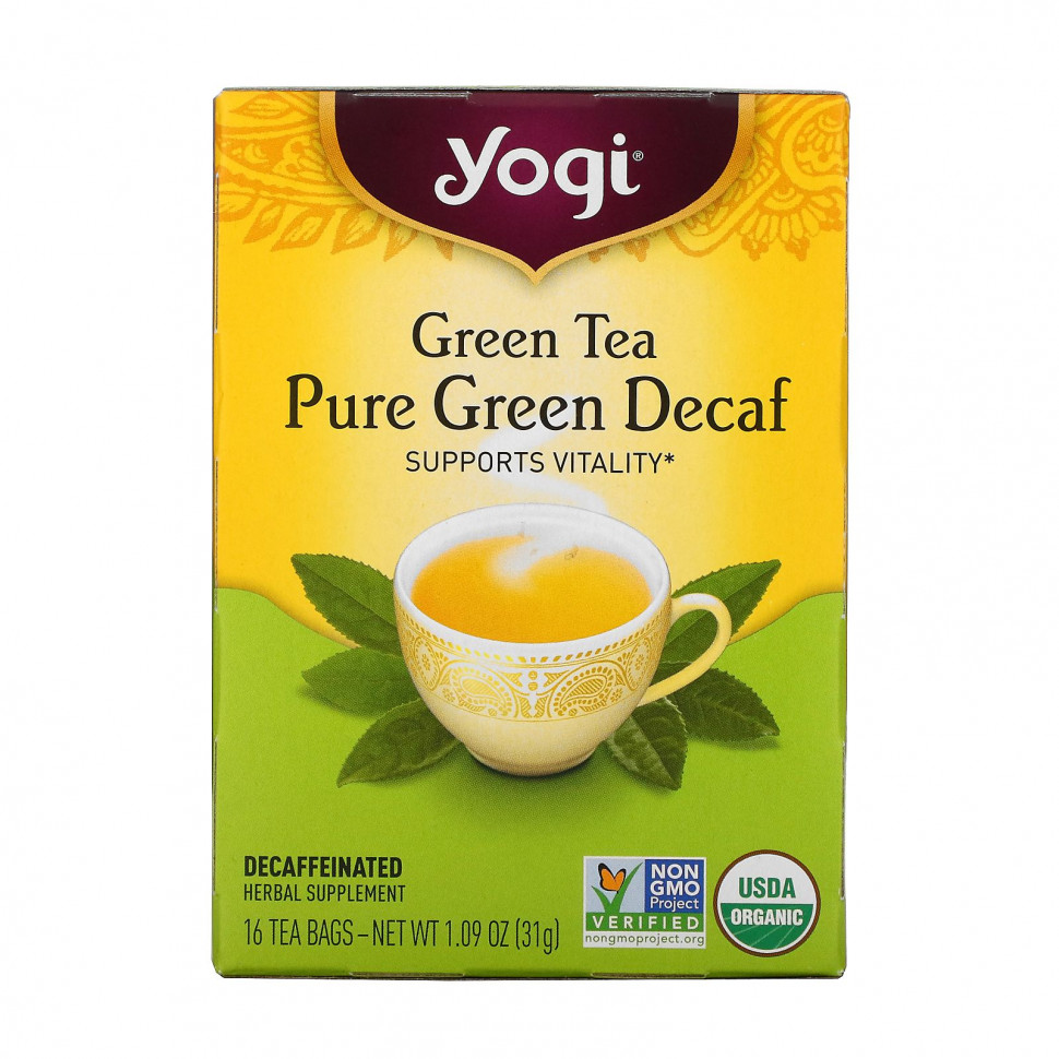   (Iherb) Yogi Tea,   Pure Green Decaf, 16  , 1.09  (31 )    -     , -, 