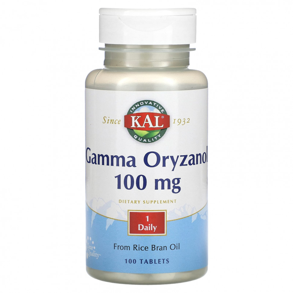   (Iherb) KAL, Gamma Oryzanol, 100 mg, 100 Tablets    -     , -, 