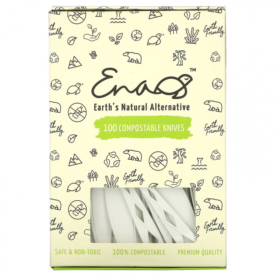   (Iherb) Earth's Natural Alternative, Compostable Knifes, 100 Pack    -     , -, 