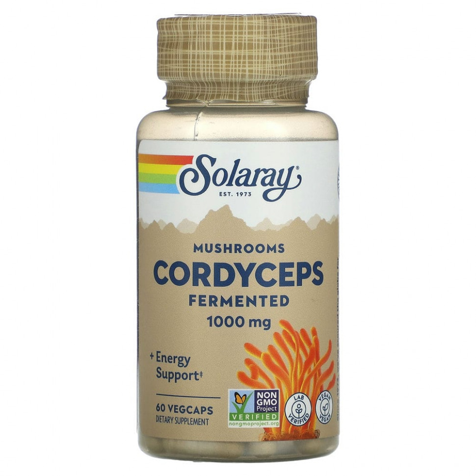   (Iherb) Solaray, Organic Grown Fermented Cordyceps, 500 mg, 60 VegCaps    -     , -, 
