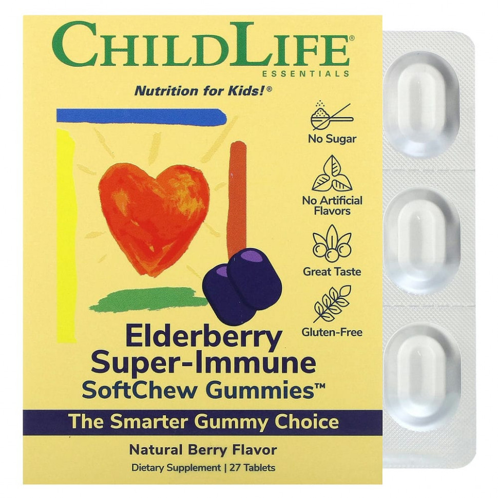   (Iherb) ChildLife, Elderberry Super-Immune SoftMelts,   , 27     -     , -, 