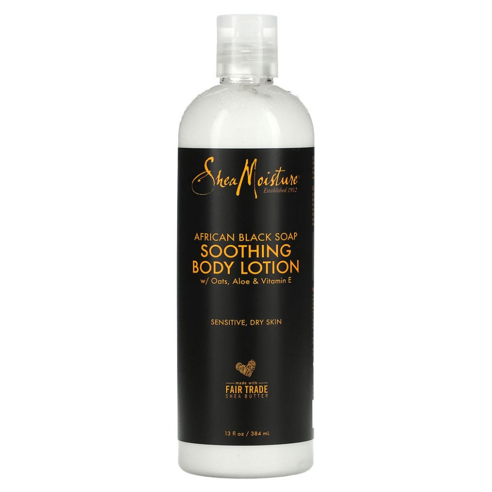   (Iherb) SheaMoisture, African Black Soap, Soothing Body Lotion, 13 oz (369 g)    -     , -, 