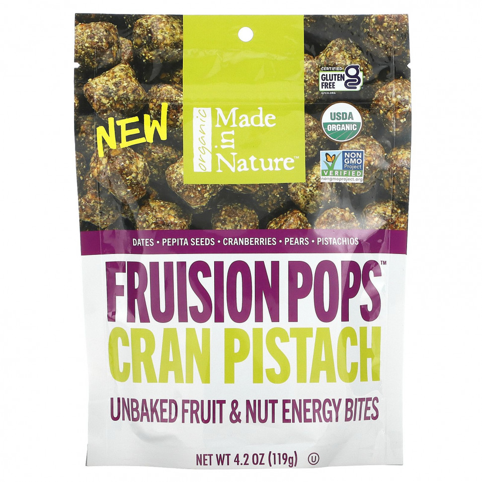   (Iherb) Made in Nature, Organic Fruision Pops, Cran Pistach,   ,  , 119 , 4,2 )    -     , -, 