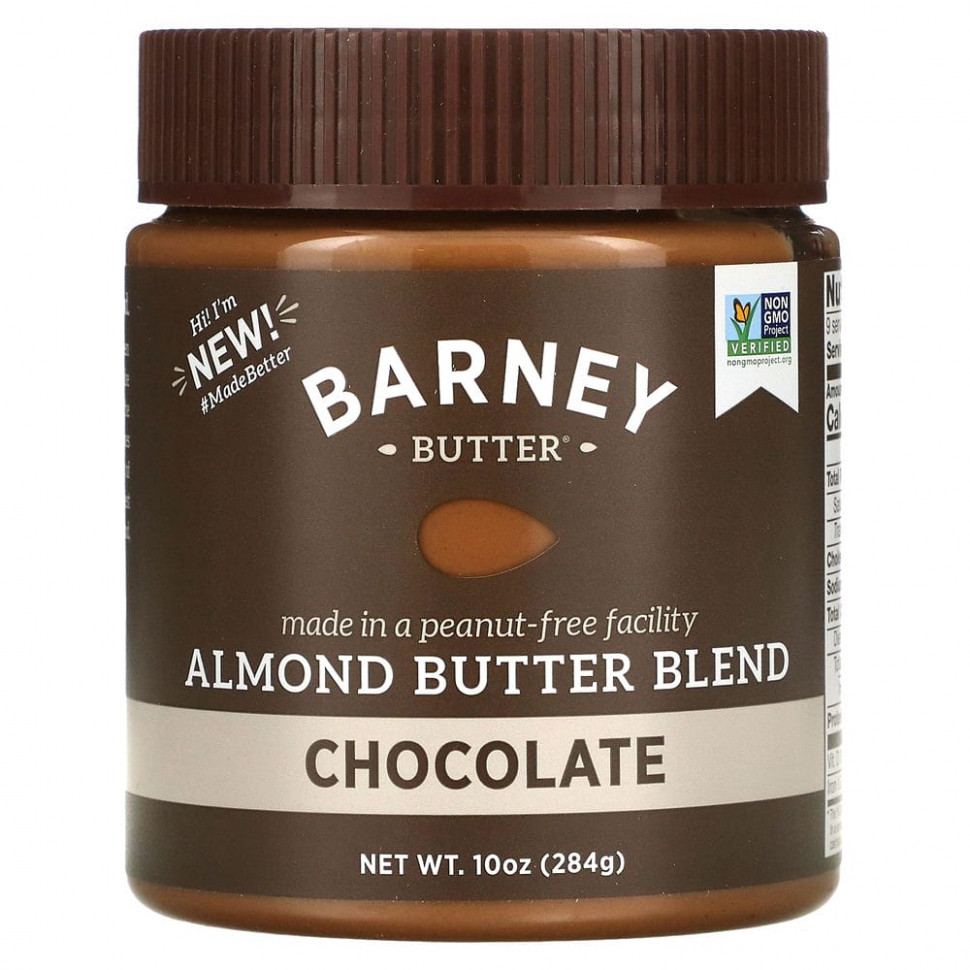   (Iherb) Barney Butter, Barney Butter, Almond Butter Blend, Chocolate, 10 oz (284 g)    -     , -, 