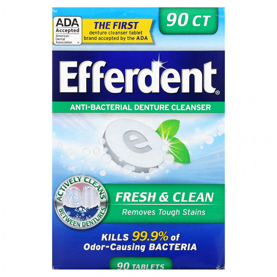   (Iherb) Efferdent,      , Fresh & Clean, 90     -     , -, 
