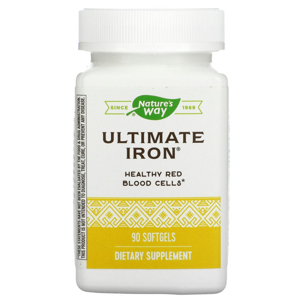   (Iherb) Nature's Way, Ultimate Iron, 90      -     , -, 