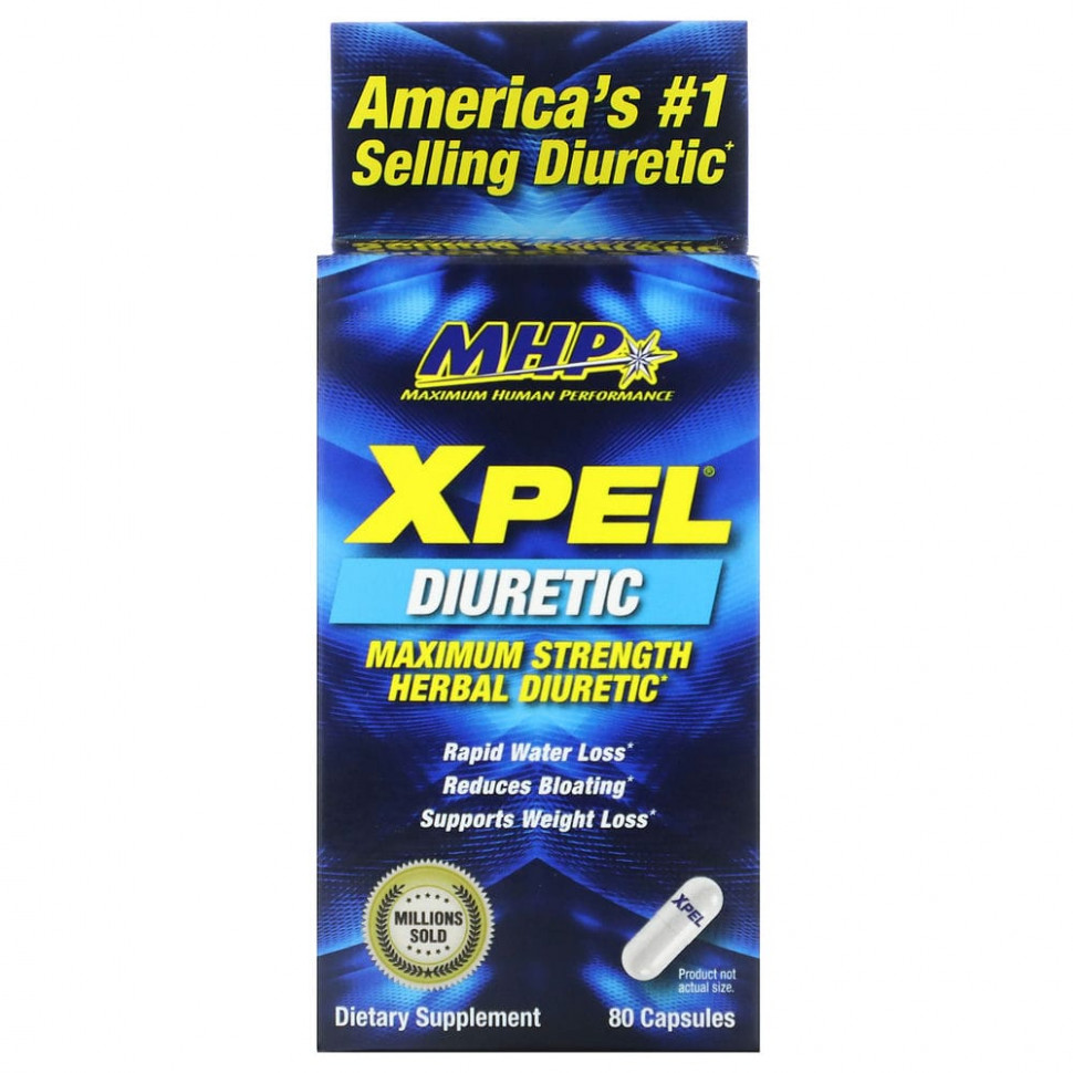  (Iherb) MHP, XPEL, Maximum Strength Herbal Diuretic, 80 Capsules    -     , -, 