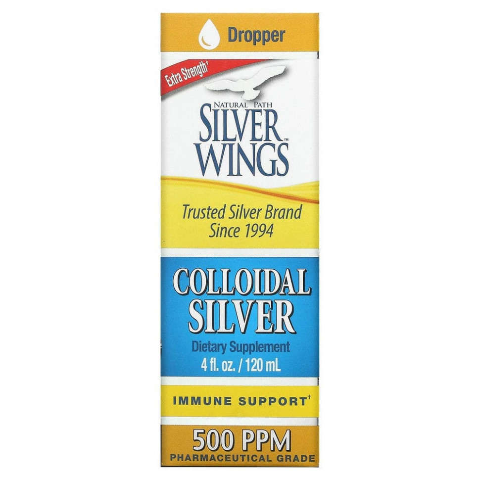   (Iherb) Natural Path Silver Wings, Colloidal Silver, Extra Strength, 500 /, 120  (4  )    -     , -, 
