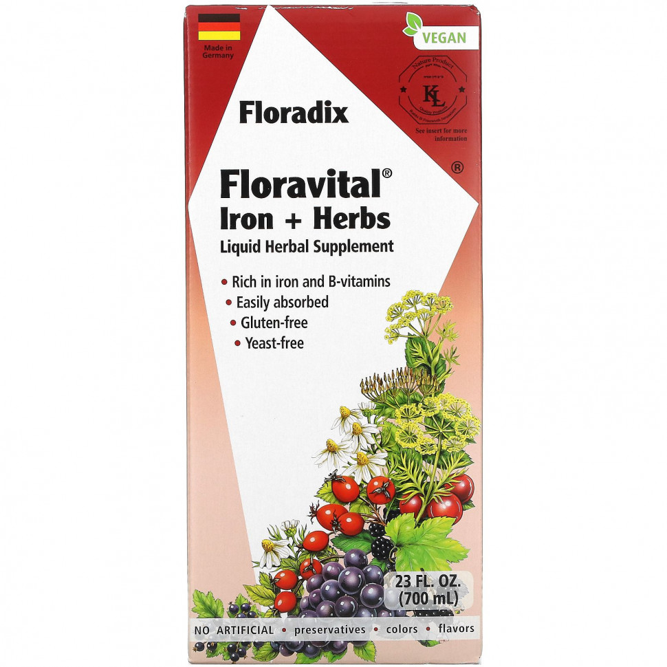   (Iherb) Gaia Herbs, Floradix,    Floravital, 23 .  (700 ),   10990 