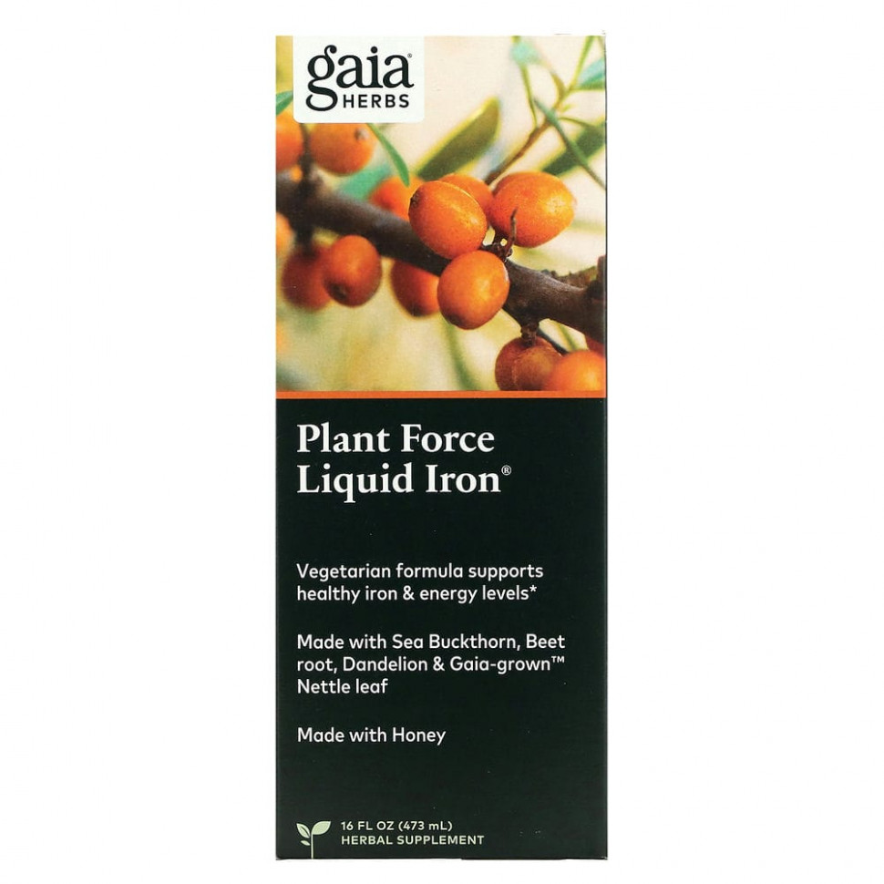   (Iherb) Gaia Herbs, Plant Force Liquid Iron, 473  (16 . )    -     , -, 
