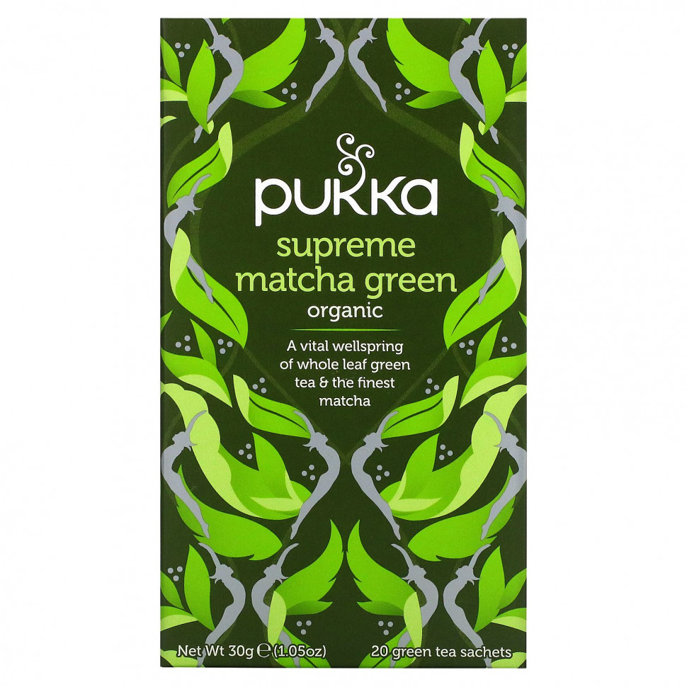  (Iherb) Pukka Herbs, Supreme Matcha Green, 20 Green Tea Sachets - 1.05 oz (30 g) Each    -     , -, 