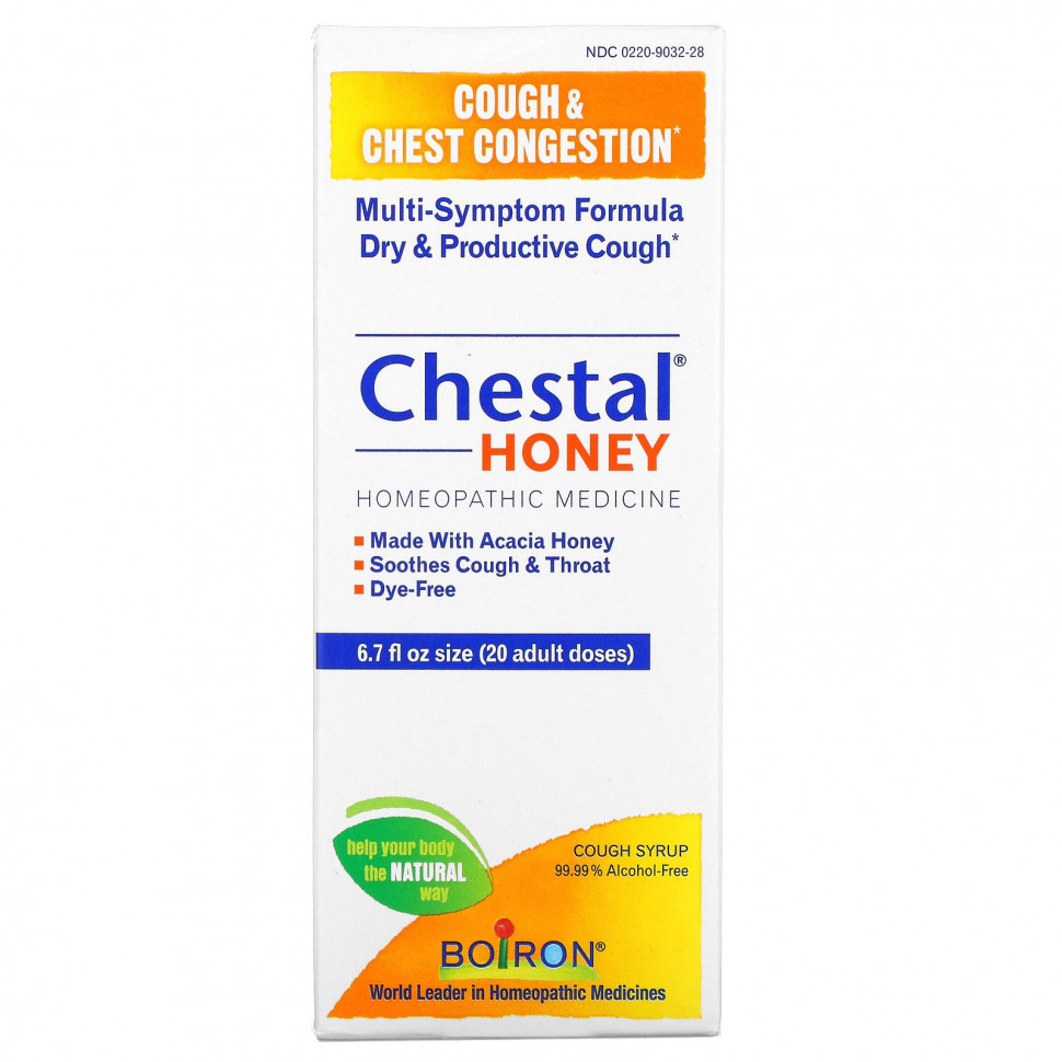   (Iherb) Boiron, Chestal Honey, Cough & Chest Congestion, 6.7 fl oz (20 adult doses)    -     , -, 