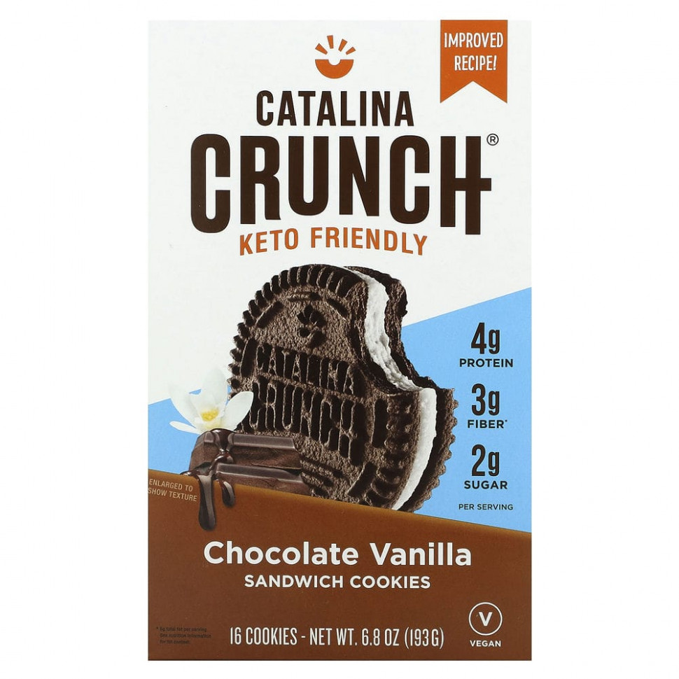 ���� ������ (Iherb) Catalina Crunch, Keto Sandwich Cookies, ���������-��������� �������, 16 �������, 6,8 ����� (193 �), ������ �� 1740 ���