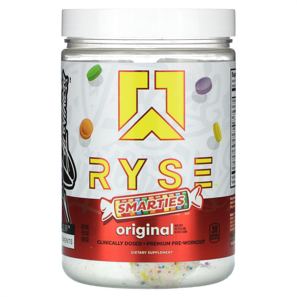   (Iherb) Ryse Supps, Premium Pre-Workout, Smarties, Original, 429  (15,1 )    -     , -, 