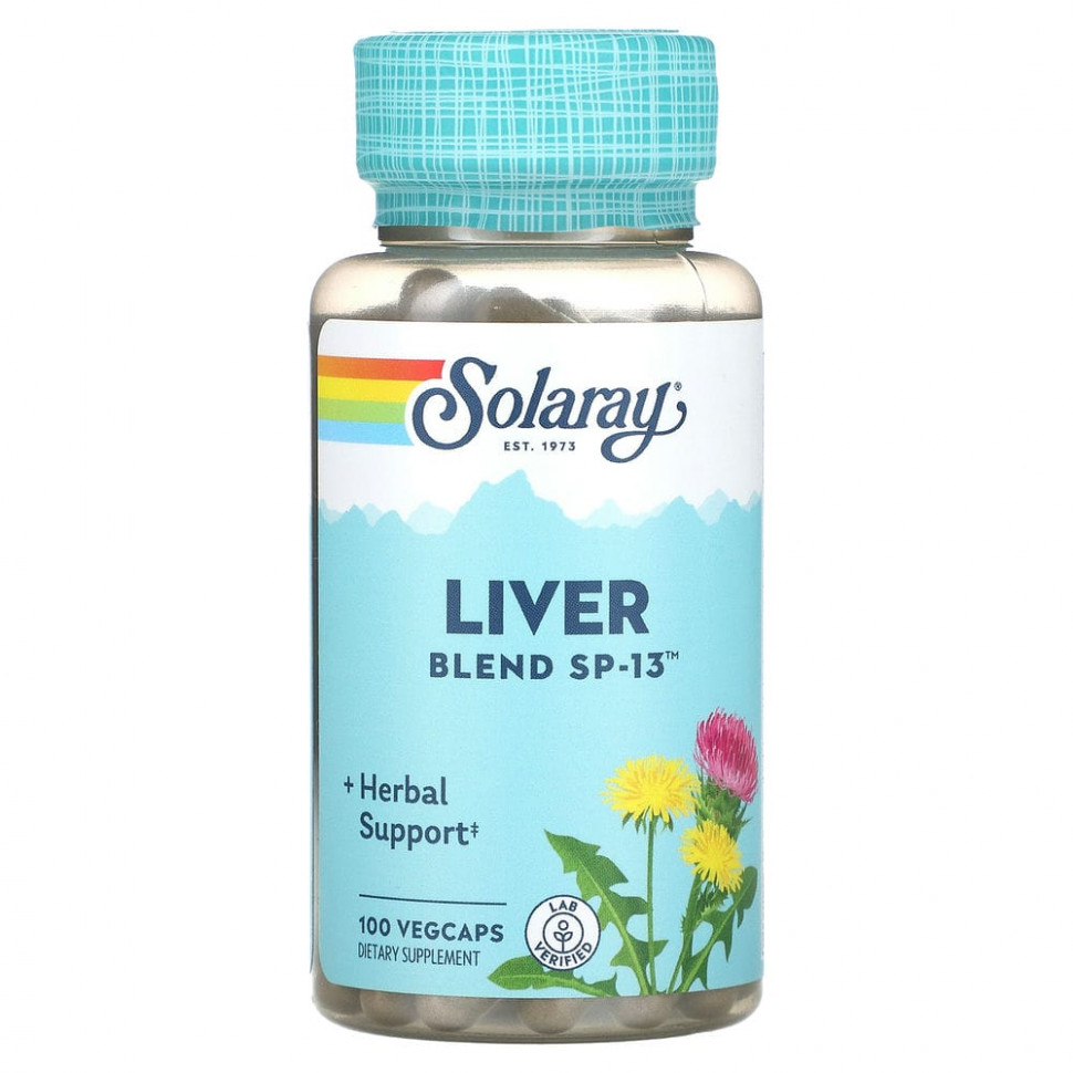   (Iherb) Solaray, Liver Blend SP-13, 100 Easy-To-Swallow Capsules    -     , -, 