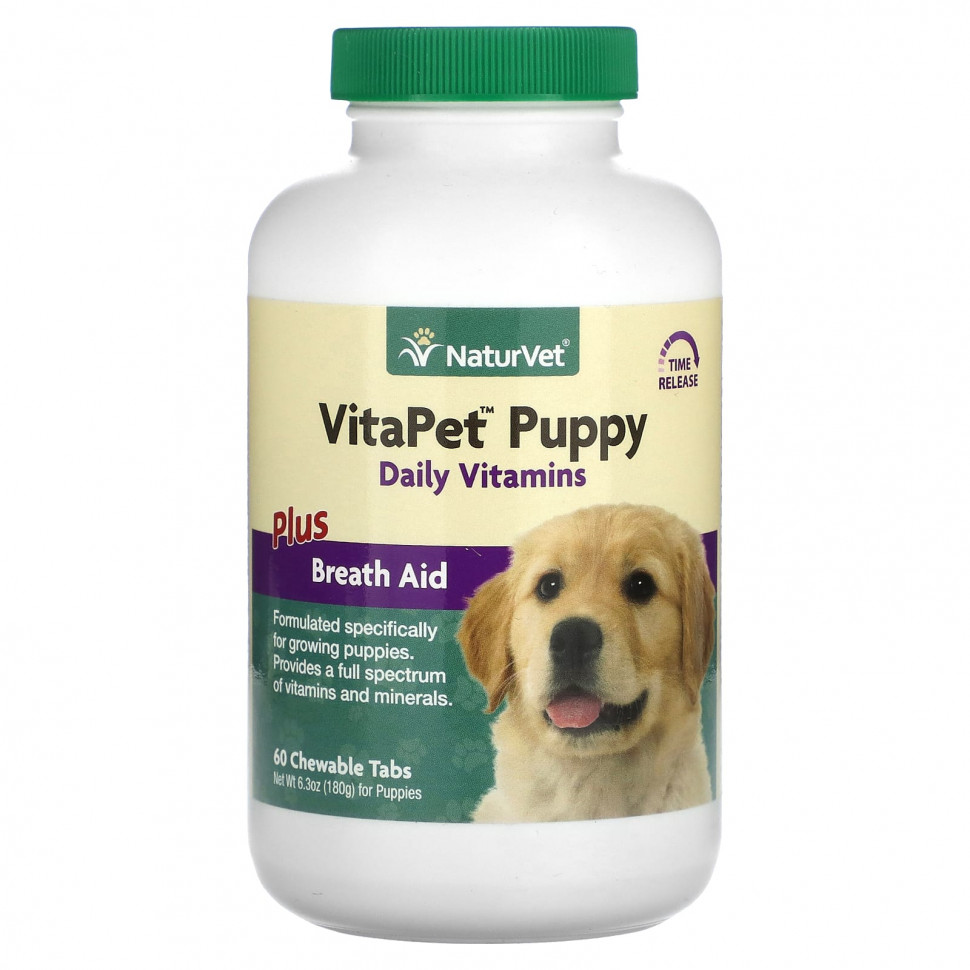 ���� ������ (Iherb) NaturVet, VitaPet Puppy, ���������� �������� � ������ ��� �������, 60 ����������� ��������, ������ �� 2150 ���