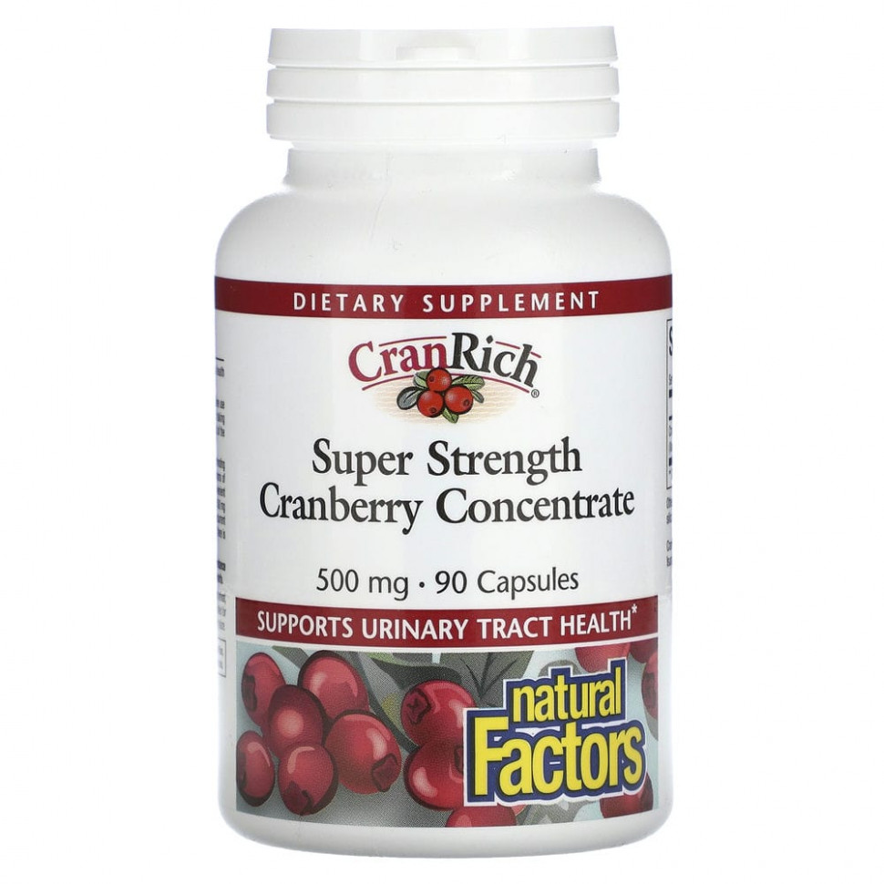 ���� ������ (Iherb) Natural Factors, CranRich, Super Strength, ���������� ������, 500 ��, 90 ������, ������ �� 2160 ���
