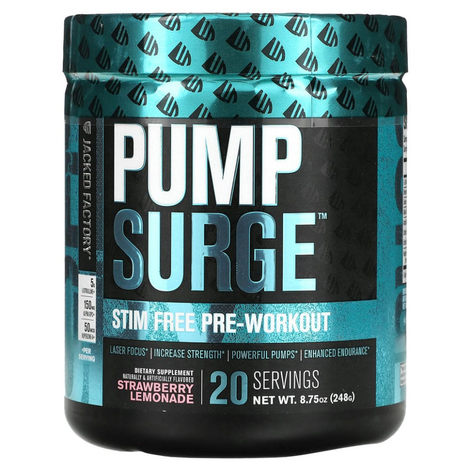 ���� ������ (Iherb) Jacked Factory, Pump Surge, ��� ������������ ����� �����������, ���������� �������, 248 � (8,75 �����), ������ �� 6030 ���